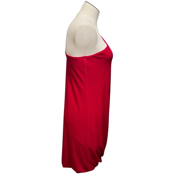 Cache Womens Vintage Red Holiday One Shoulder Rhinestone Drape Mini Dress Sz M - Picture 9 of 14